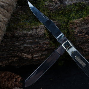 Cuchillo Plegable HL para Exteriores con Mango de Hueso de Vaca y Hoja de Acero Inoxidable, Ideal para Cocinas de Camping - Product Image 3