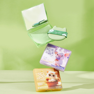 Le ragazze della vita selezionano il trucco rinfrescante in pelle scamosciata che assorbe l'olio per rimuovere l'olio e truccare il trucco con gli strumenti di bellezza femminili - Product Image 2