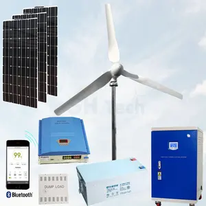 Green Energy Solar Hybrid Power System permanent magnet generator horizontal wind turbine