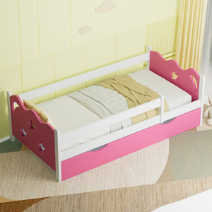 Pink And White <b>Kids</b> Bed With <b>Storage</b> Drawers For Girls Bedroom Furniture - Product Image 2