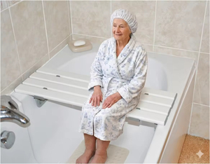 Reinforced <b>Plastic</b> Slatted Bath Board Lightweight Waterproof Bath Seat Auxiliary Shower Seat For Disabled Seniors - Product Image 5