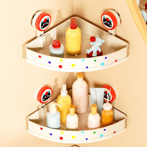 Suction Mounted Triangular <b>Bathroom</b> <b>Shelf</b> With Durable Design For Corner Storage - Product Image 2