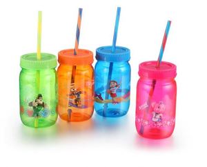 Plastic Mason Jar Mug Kitchen Customized PS Food Grade Plastic Injection Plastic Mason Jar Mug with Lid and Straw Traditional