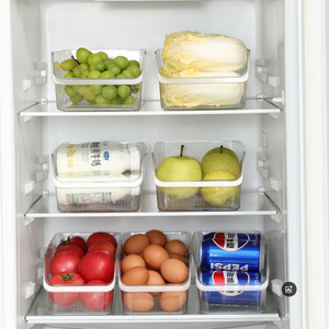 Kitchen <b>Storage</b> <b>Boxes</b> Rectangle With Lids Stackable Fridge Organizer 6 And Above For Food Preservation - Product Image 3