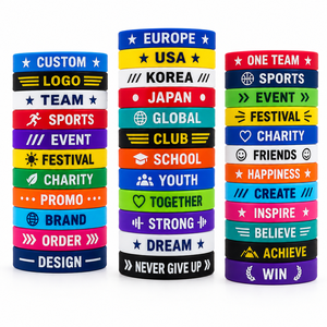 Custom Pvc Silicone Wristband Silicone Wristbands With Message or Logo Pulsera Promotion Rubber Personalized Gifts <strong>Bracelets</strong> - Product Image 1