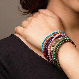 Oferta Especial Pulseras Elásticas de Cuentas de Piedras Preciosas de Cristal Curativo Genuino de 4 mm, Joyería de Piedra <span class=keywords><strong>Natural</strong></span> Hecha a Mano, Regalo al Por Mayor - Product Image 4