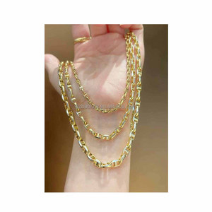 18Kゴールド アンカーロープチェーンネックレス - 3層デザイン、日常使いに最適な防水ジュエリー - Product Image 4