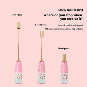 70% <span class=keywords><strong>parapluie</strong></span> pliant automatique ultra-léger nouveau Style rétro français pluie brillant Composite couleur Protection UV Logo de voyage - Product Image 2