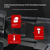 Marteau perforateur rotatif à béton Deli800W léger haute puissance 3 fonctions / Perceuse électrique 3-en-1 C360