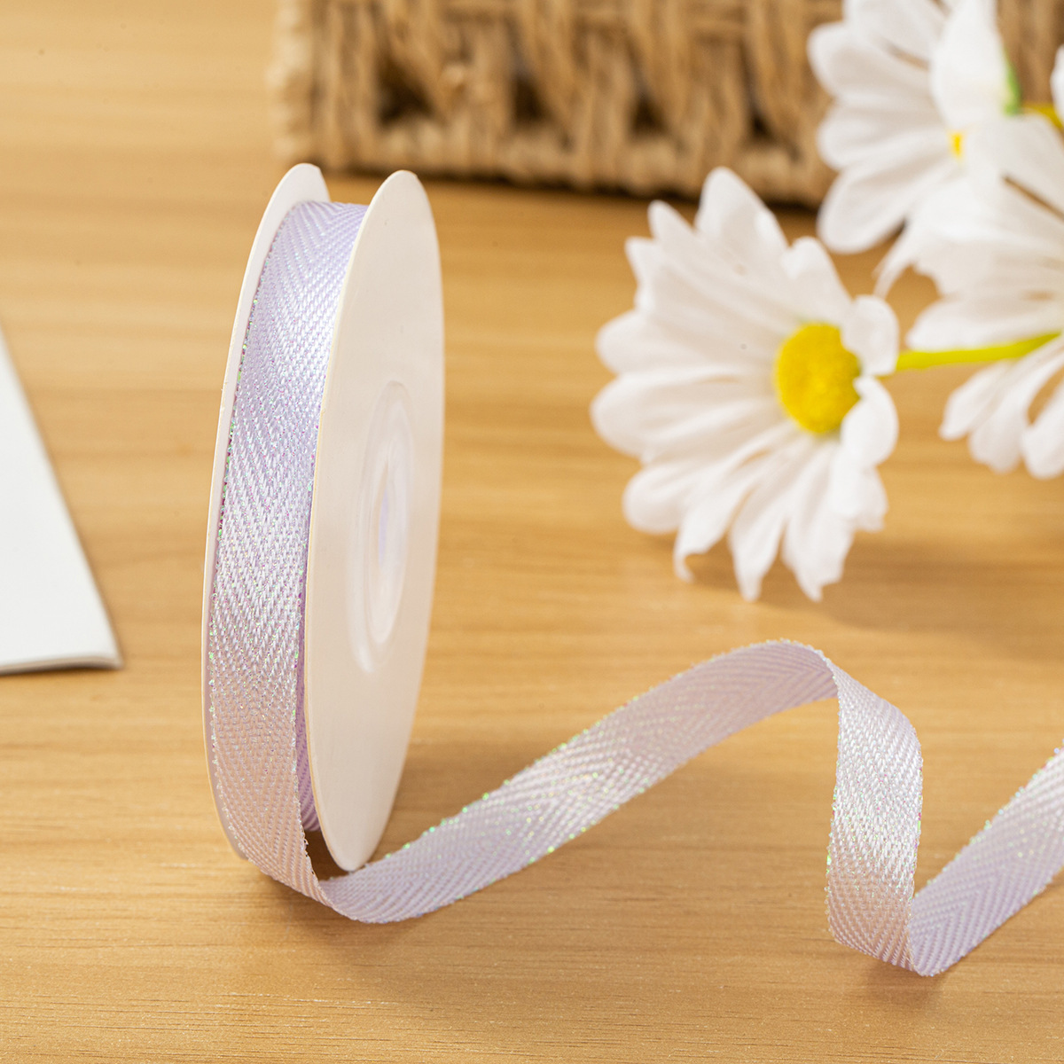 1cm purple herringbone candy-colored ribbon, 10 yards