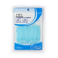 Vente en gros de produits publicitaires compostables personnalisés Brosse interdentaire jetable pour fruits par voie orale Cure-dents en plastique menthe à bas prix