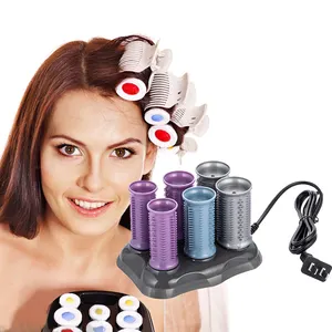 Rizador de pelo eléctrico inalámbrico, mini rizadores de pelo con calefacción, juego automático con clips, máquina rizadora de pelo