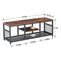 Table basse industrielle avec cadre en métal pour le salon et la chambre à coucher Console multimédia avec rangement ouvert
