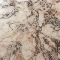 Dalle de pierre frittée polie Rose Crystal 1600x3200x6mm, finition luxe, veinure rose, pour mur et sol de cuisine, projet d'intérieur de luxe