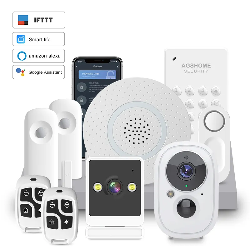 Système d'alarme de sécurité, tuya smart life, rf433, pour maison connectée, fonctionne avec google home