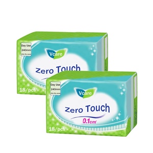 Serviette hygiénique jetable à ailettes 100% coton biologique, 8 couches, super absorbante, avec protection anti-fuites, SAP japonais, certifiée CE, faible MOQ, marque privée - Product Image 1