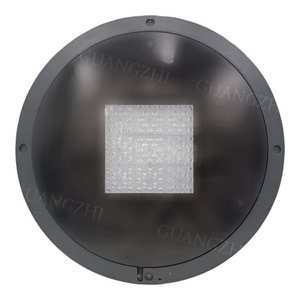 Lampe de jardin LED noire mince en forme de 7, série J04, support à une seule jambe, bouclier rond, couvercle d'orifice - Product Image 4