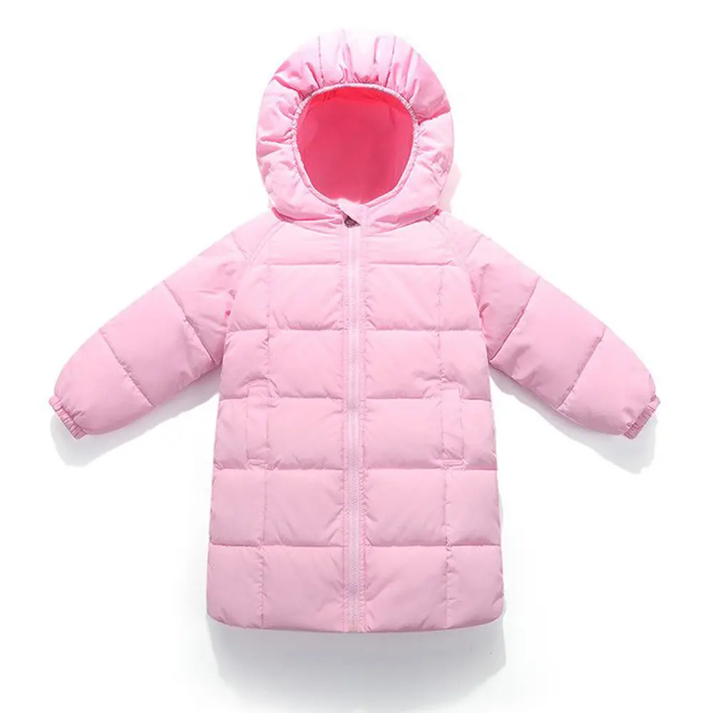 Bán Hot Kids Winter Coat Polyester Dài Phong Cách Cô Gái Áo Khoác Mùa Đông Với Trùm Đầu