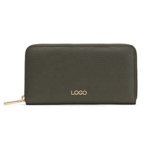 <span class=keywords><strong>Portafoglio</strong></span> lungo con cerniera in pelle di lusso di colore <span class=keywords><strong>verde</strong></span> scuro <span class=keywords><strong>portafoglio</strong></span> con pochette da <span class=keywords><strong>donna</strong></span> per <span class=keywords><strong>donna</strong></span> - Product Image 1