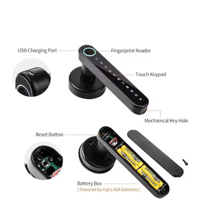 Factory Price Biometric Finger Print <strong>Door</strong> Lock Apartment Home Room Security Keyless Lock App Smart <strong>Door</strong> Lock - Product Image 3