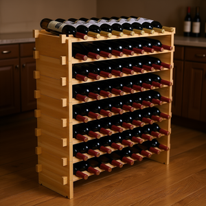 Porte-bouteilles en bambou empilable Db Wholesale à 8 niveaux pour 72 bouteilles, design moderne pour le stockage du vin et les fêtes - Product Image 2