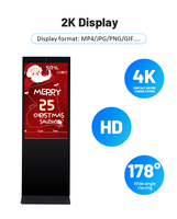 Écran d'affichage numérique sur pied pour intérieur, 55 pouces, écran promotionnel, système d'exploitation Android, CMS, écran LCD intelligent, moniteur, solutions publicitaires pour événements