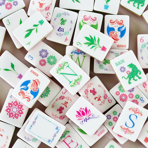 Leti American Mahjong 160 Acrylic Tiles Luxury Carved For <b>Gambling</b> Table Use - Product Image 5