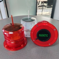 Luz de Baliza de Obstrucción de Aviación Solar con Control de Luz de Color Personalizado, Impermeable IP68, Luz de Advertencia Marina LED para Aeropuertos