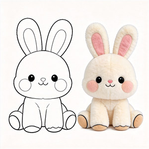 ตุ๊กตากระต่ายแบบตีกล่อง ของเล่นตุ๊กตากระต่ายสีขาวน่ารัก ตุ๊กตากระต่ายแบบกำหนดเองได้ - Product Image 1