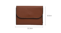 Dompet PU Wanita Gaya Korea Baru Warna Solid Pendek Minimalis Mewah Berpinggiran Minyak Anti RFID Multi-Fungsi