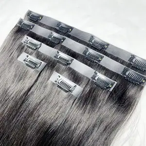 custom unprocessed human hair clip ins hair deal extensions human hair clip in extension