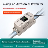Sensor de Flujo de Agua No Invasivo para Tuberías DN15-DN50, Abrazadera de Tubería sin Cortes Opcional, RS485 MODBUS, Medidor de Flujo Ultrasónico de Tipo Abrazadera