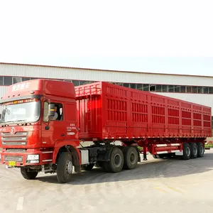 Harga pabrik 3/4 as roda 80ton miring sisi sampah Semi Trailer harga