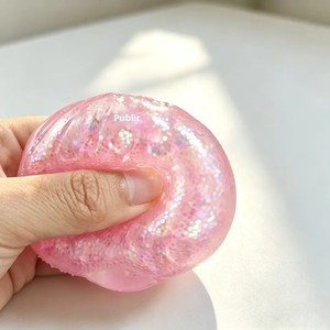 Plush Steamed Bun Squeeze Toy Simulation Bao Stress Relief Fidget Toy <b>Beads</b> Sparkles Soft Squishy Sensory Decompression - Product Image 5