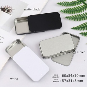 16ml Black Metal Jewelry Gift <strong>Box</strong> with <strong>Sliding</strong> Drawer Lid <strong>Rectangle</strong> <strong>Tin</strong> Plate Container for Rings and Candy Package <strong>Tin</strong> Boxes - Product Image 3