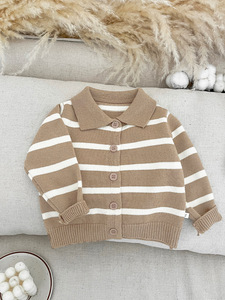 Cardigan en tricot pour garçons, pull rayé <span class=keywords><strong>printemps</strong></span>-automne, vêtements pour bébés, vestes pour nourrissons - Product Image 5
