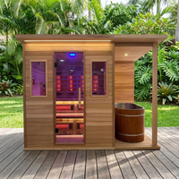 Cabine de sauna en bois de haute qualité pour plusieurs personnes, à faible rayonnement magnétique, pour le bien-être familial dans le jardin