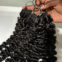 Offre Spéciale Cheveux Humains au Crochet Ondulés Profonds # Lot de Cheveux au Crochet Pré-Séparés Miracle Knots Couleur 1B pour Femmes