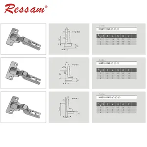 Charnières hydrauliques d'armoires de cuisine à superposition complète à 110 degrés du fabricant Ressam