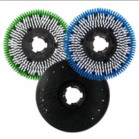 Brosse de nettoyage industrielle manuelle pour revêtements de sol, tapis et moquettes, avec disque brosse en nylon et fil d'acier