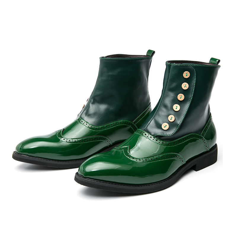 green emerald velvet dress Men's Green Suede Ankle Boots with Zipper Closure US 7 / Green / D main image 0