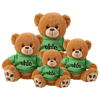 Nouveau design d'ourson en peluche pour bébé, jouet en peluche pour cadeaux, logo personnalisé, ours en peluche doux avec t-shirt bleu