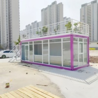 Villa préfabriquée modulaire réutilisable et extensible à deux chambres, type conteneur, respirante et ronde, pour serre