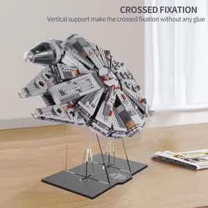 แท่นอะคริลิคสำหรับตั้งโชว์โมเดล <span class=keywords><strong>Millennium</strong></span> <span class=keywords><strong>Falcon</strong></span> 75105 จาก Star Wars ผิวขัดเงา แนวตั้ง ประหยัดพื้นที่ - Product Image 3