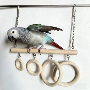 Anneaux suspendus pour oiseaux perroquets, pour mâcher, décoratifs, balançoires, poteaux à balançoire avec anneaux d'escalade et tunnel pour petits perroquets - Product Image 5