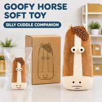 Peluche personnalisée tête de cheval à face longue, fabrication directe usine OEM ODM, en coton PP et polyester, animal en peluche en gros, MOQ, peluche amusante