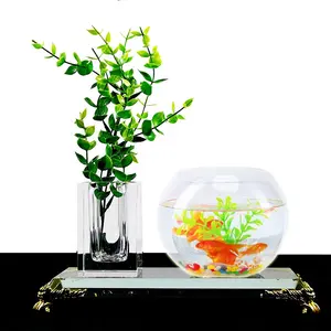 Vaso de planta para aquário, vaso de vidro com cristais, pote para aquário, tigela, vaso