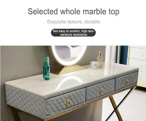 <span class=keywords><strong>Stile</strong></span> di lusso in marmo <span class=keywords><strong>vestirsi</strong></span> make up table dressering tavolo <span class=keywords><strong>con</strong></span> specchio e sgabello per un set di mobili camera da letto - Product Image 5
