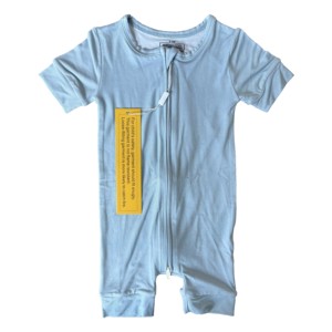 Combinaison bébé en bambou en gros, manches courtes, fermeture éclair bidirectionnelle, écologique, unisexe, nouveau-né à 1 an, vêtements pour enfants - Product Image 3