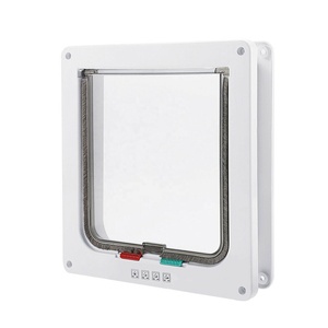 Pet sürgülü kapılar küçük köpekler için <span class=keywords><strong>4</strong></span> yönlü kilitleme kedi Flap kapı için ahşap Metal cam kapi - Product Image 2